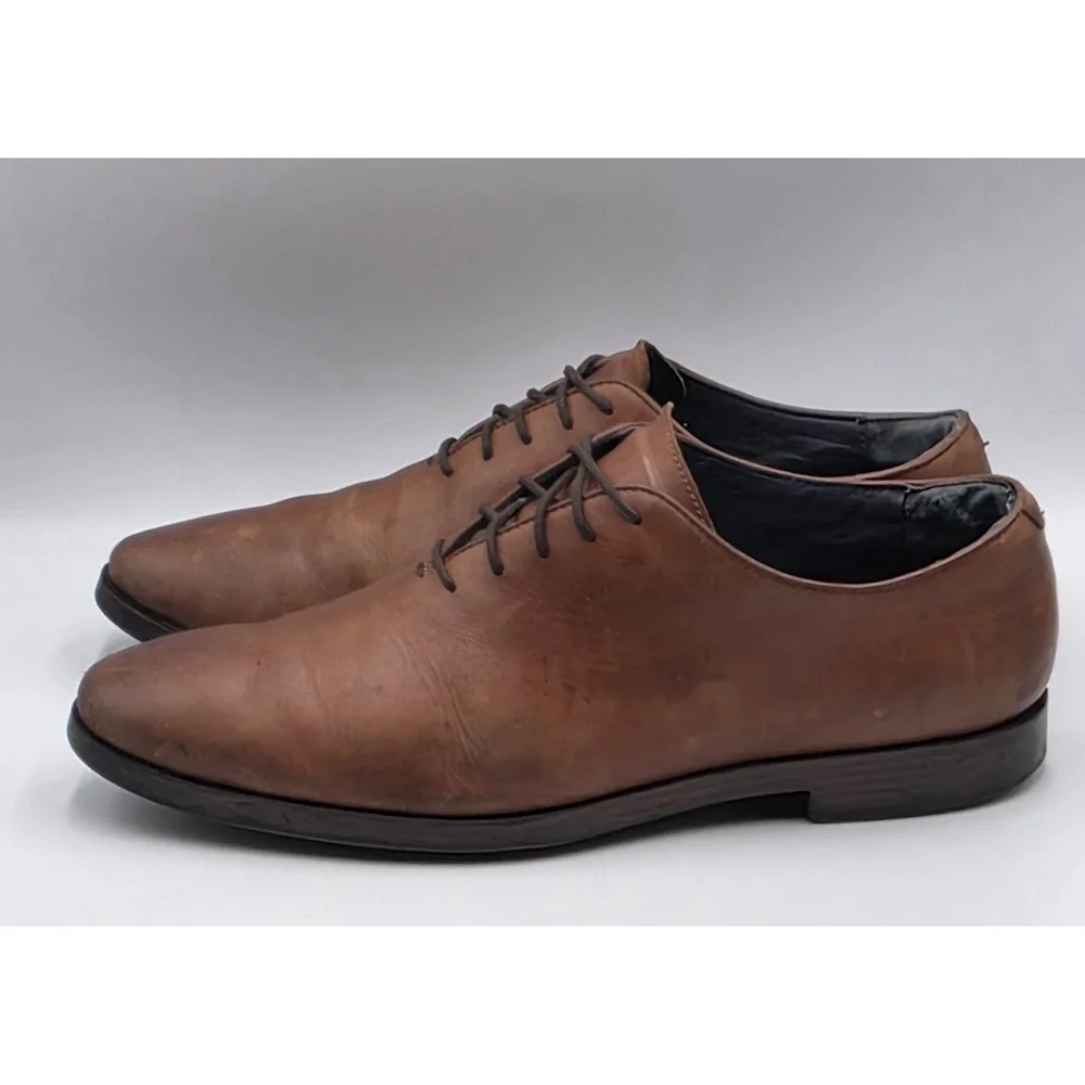 Cole Haan Jefferson Grand Brown Leather Plain Toe Oxford Shoes Mens 10.5M